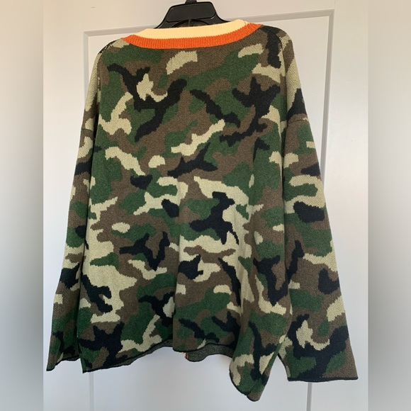 NWT KBB by KAHLANA Women's 'The Slouchy Cardigan Olive Camo Size XL - Picture 5 of 15